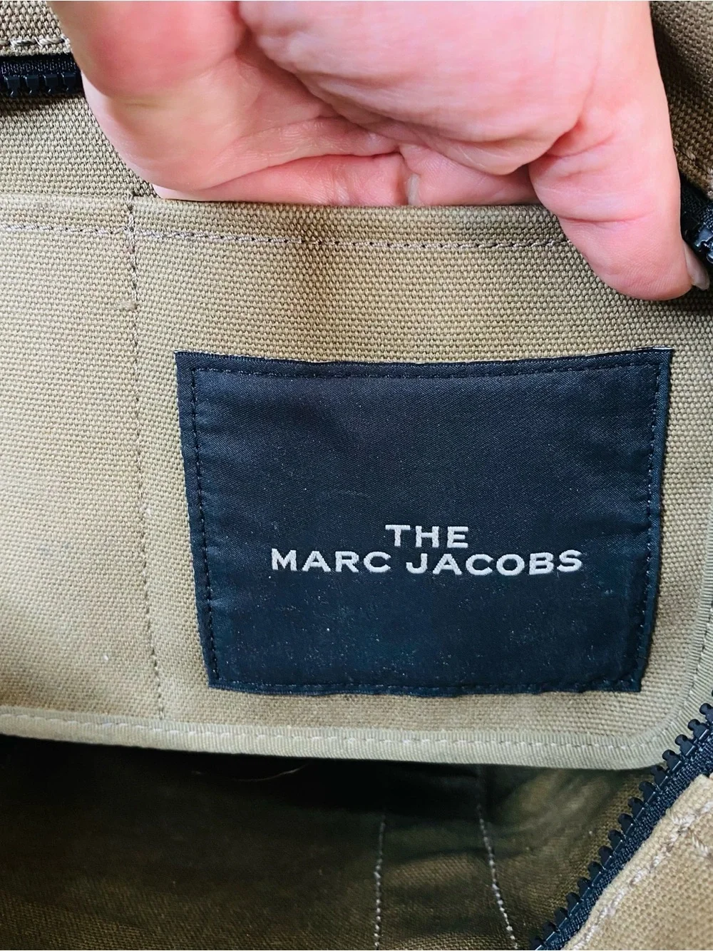 Authentic Marc Jacobs The Canvas Tote Bag Slate Green Khaki Crossbody Medium